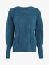 Pull droit en maille stylisée - Bleu canard - 4