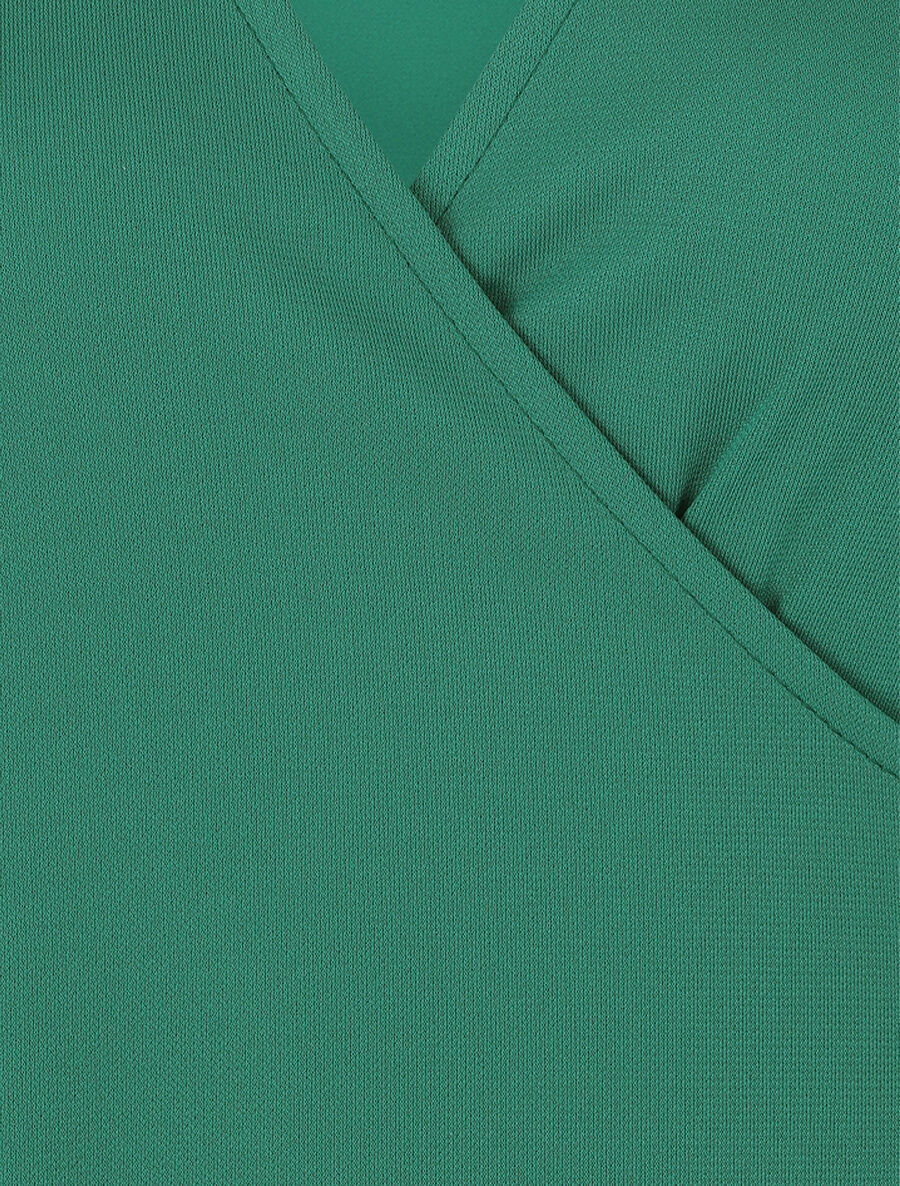 Robe portefeuille unie - Vert - 3