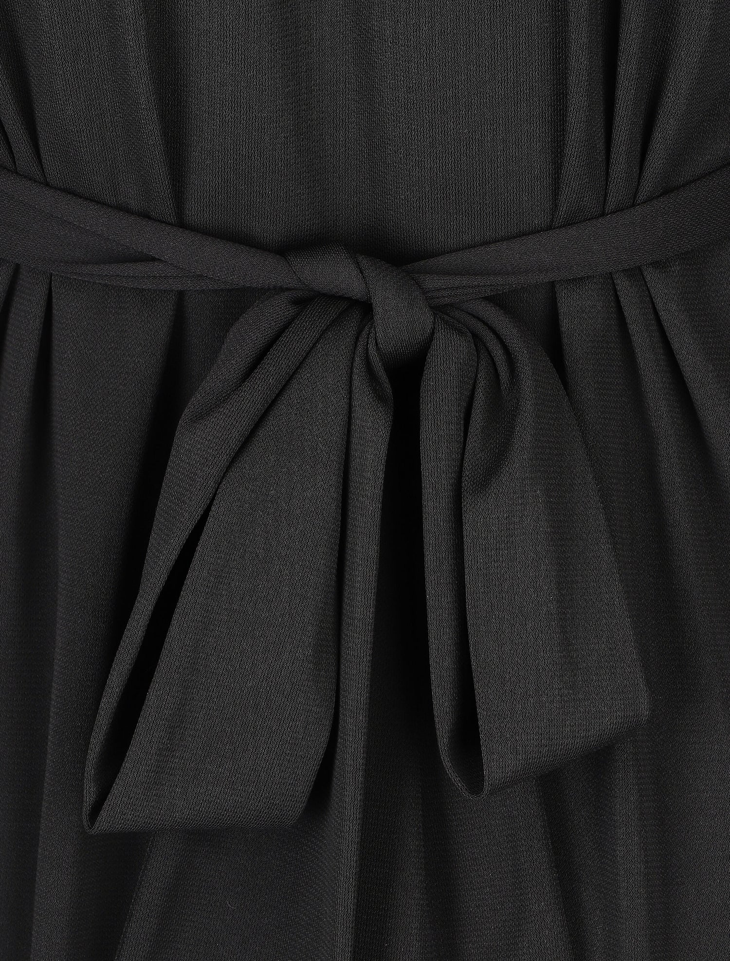 Robe portefeuille unie - Noir - 3