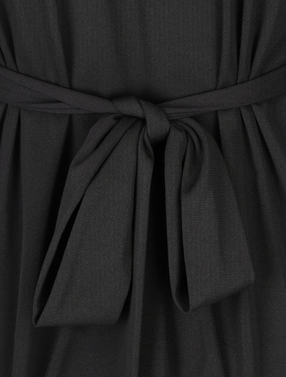 Robe portefeuille unie - Noir - 3