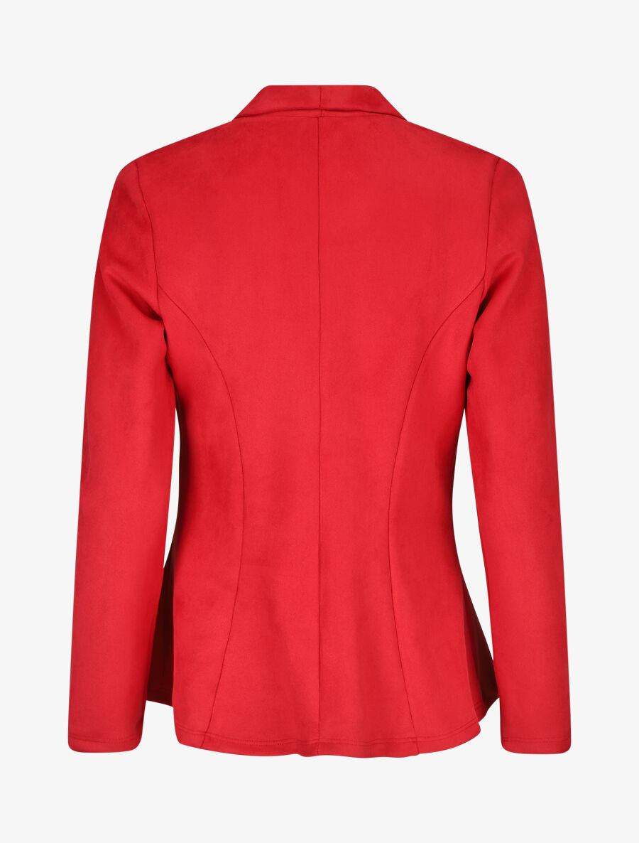 Blazer ajustée en suédine - Rouge - 2