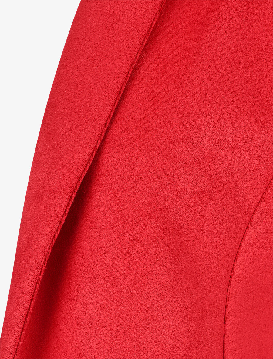 Blazer ajustée en suédine - Rouge - 3