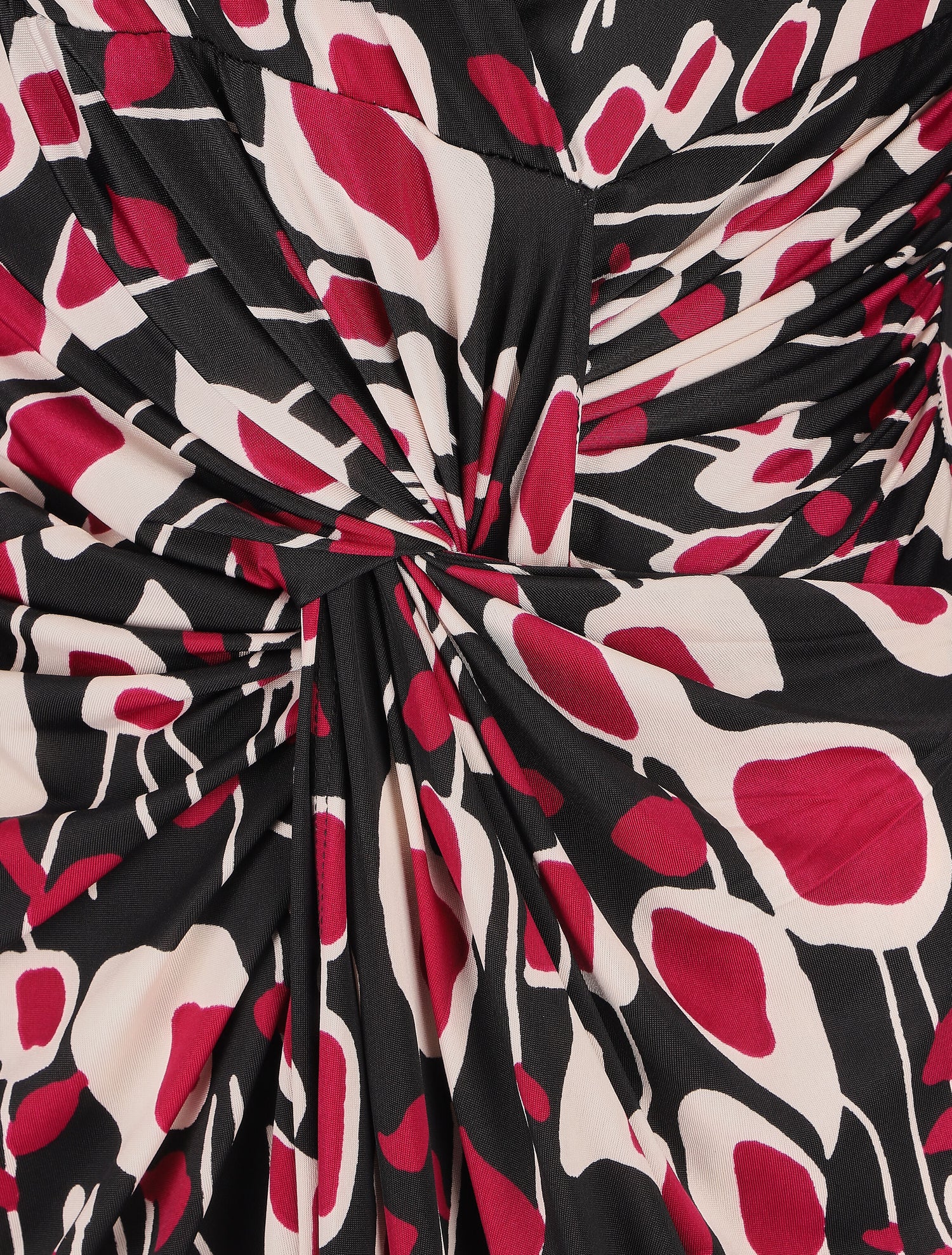 Robe ajustée drapée imprimé graphique - Fushia - 3