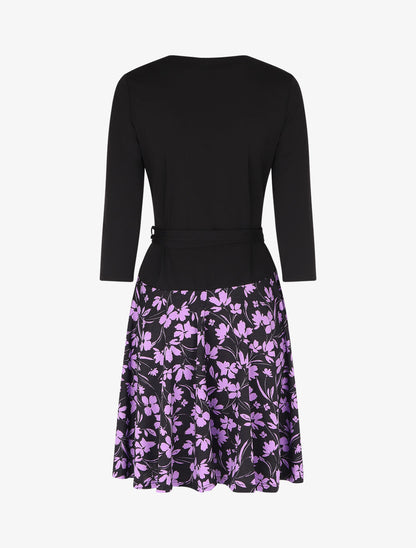 Robe mi-longue portefeuille à imprimé fleuri - Violet - 2