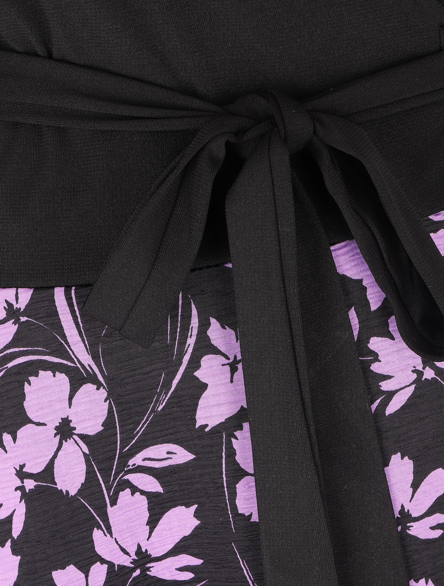 Robe mi-longue portefeuille à imprimé fleuri - Violet - 3