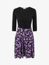 Robe patineuse drapée et fleuri - Violet - 1