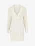 Robe pull courte à col châle - Blanc - 1