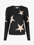 Pull droit à motif étoiles - Noir - 4