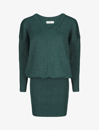 Robe pull stretch pailletté - Vert - 5