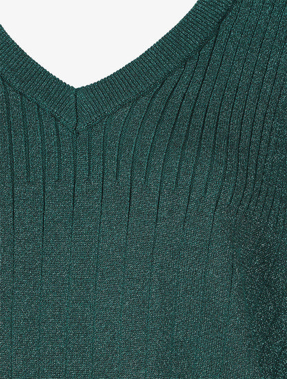 Robe pull stretch pailletté - Vert - 3