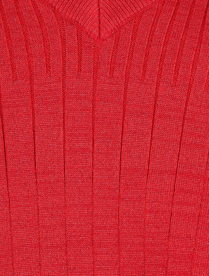 Robe pull stretch pailletté - Rouge - 3
