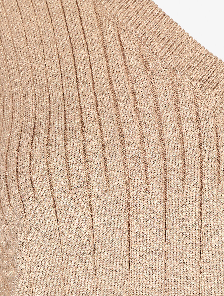 Robe pull stretch pailletté - Beige - 3