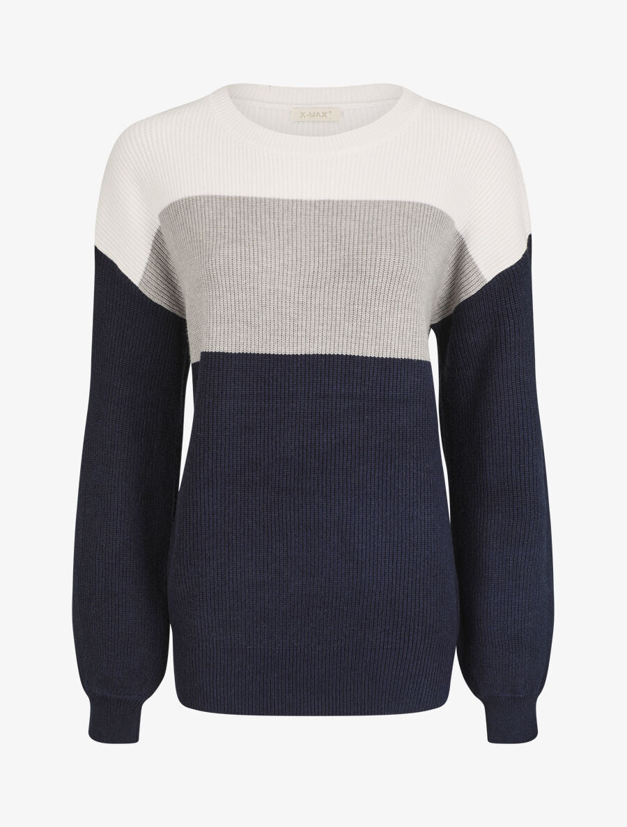 Pull oversize grandes rayures - Marine/blanc - 5