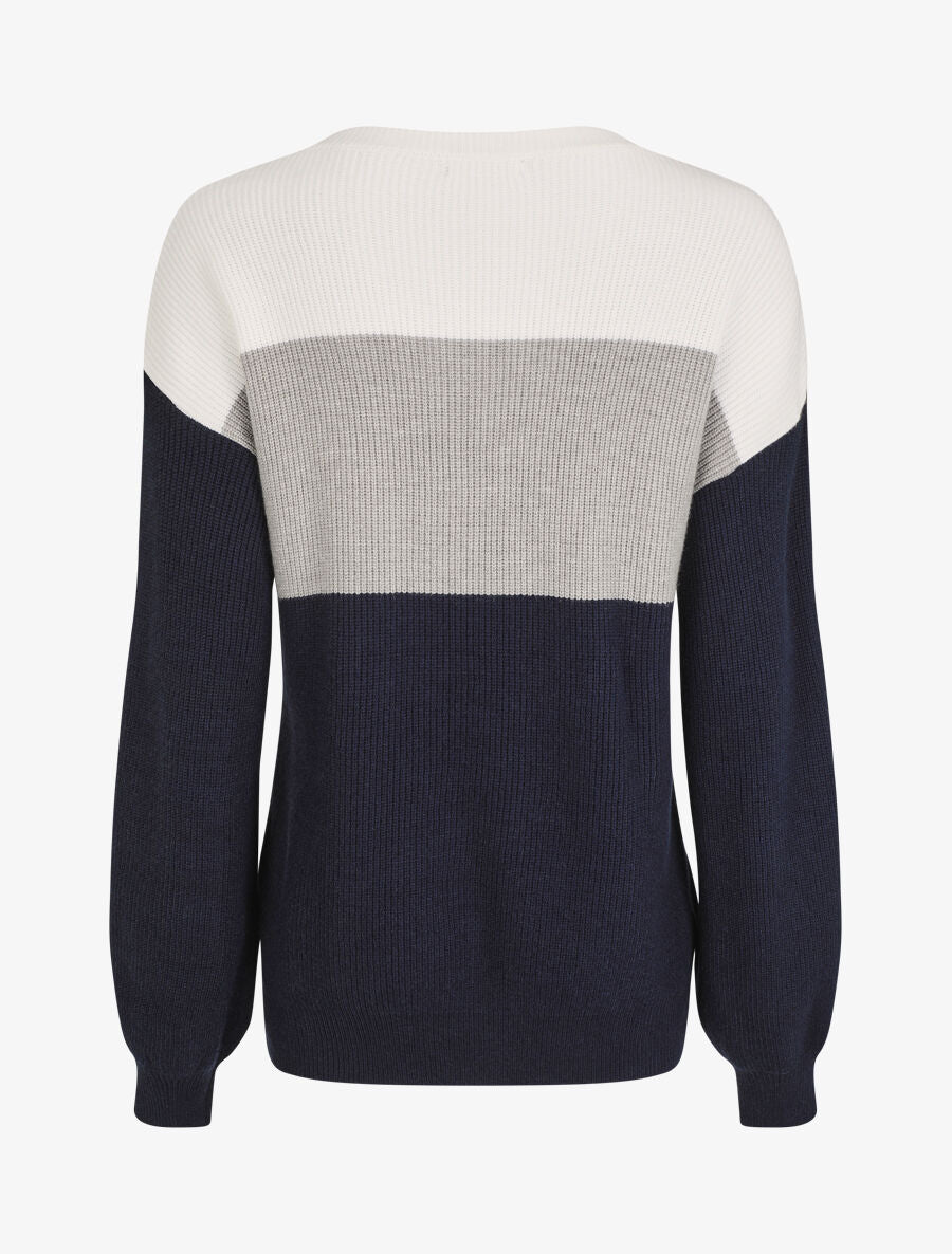 Pull oversize grandes rayures - Marine/blanc - 2