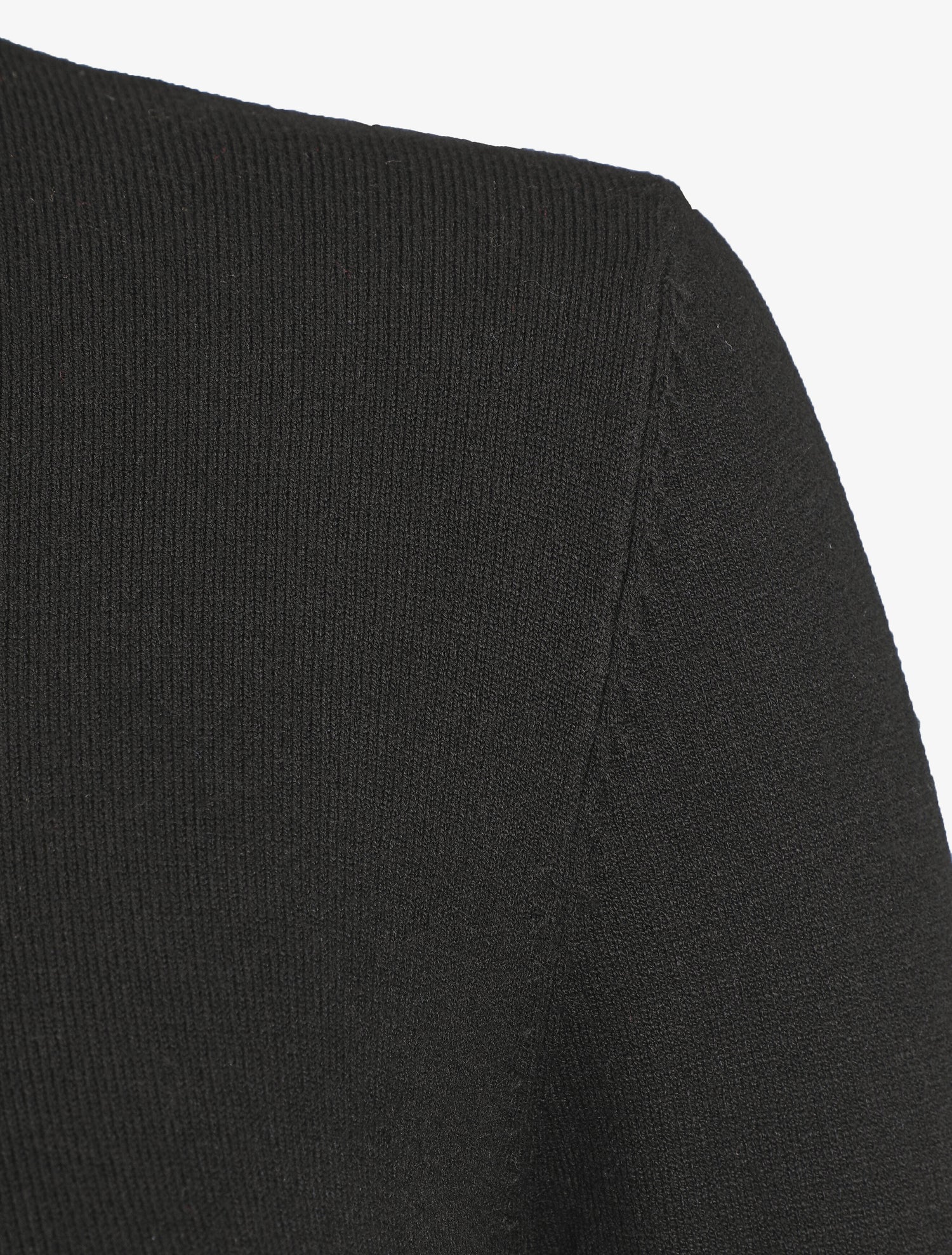 Pull fin en laine mélangée à col montant - Noir - 3