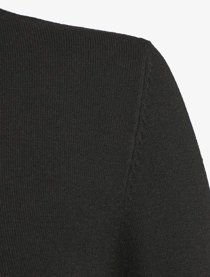 Pull fin en cachemire mélangée à col montant - Noir - 3