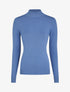 Pull fin en cachemire mélangée à col montant - Bleu - 5