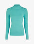 Pull fin en cachemire mélangée à col montant - Vert d&