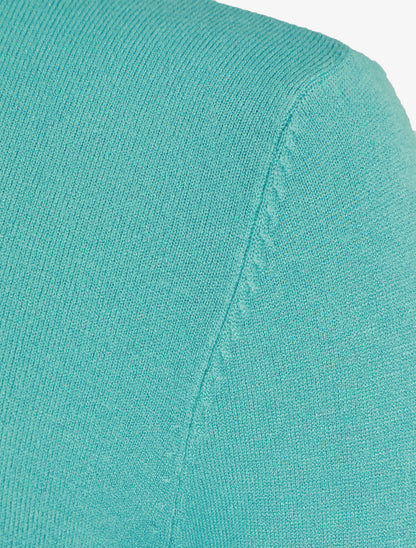 Pull fin en cachemire mélangée à col montant - Vert d&