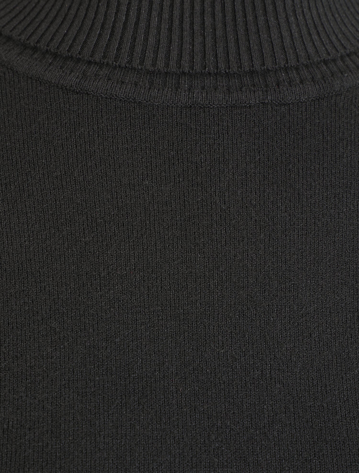 Pull fin en laine mélangée à col roulé - Noir - 4