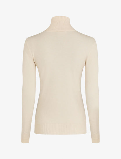 Pull fin en cachemire mélangée à col roulé - Beige - 2