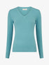 Pull en laine mélangée à col V - Vert d&