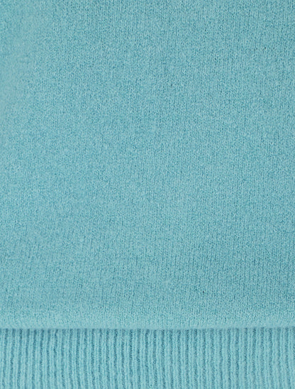 Pull col montant en laine mélangée - Bleu clair - 3