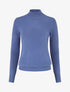 Pull col montant en laine mélangée - Bleu - 1