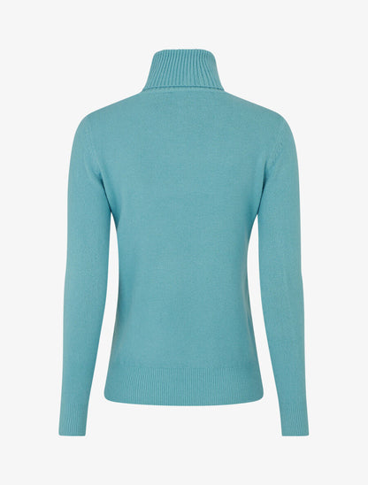Pull col roulé en laine mélangée - Bleu clair - 2
