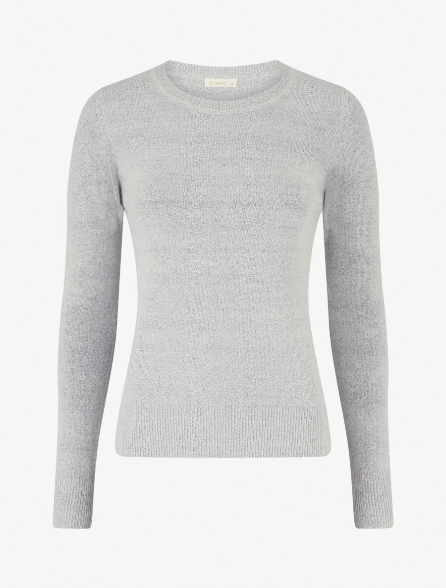 Pull col rond en cachemire mélangé - Gris clair - 5