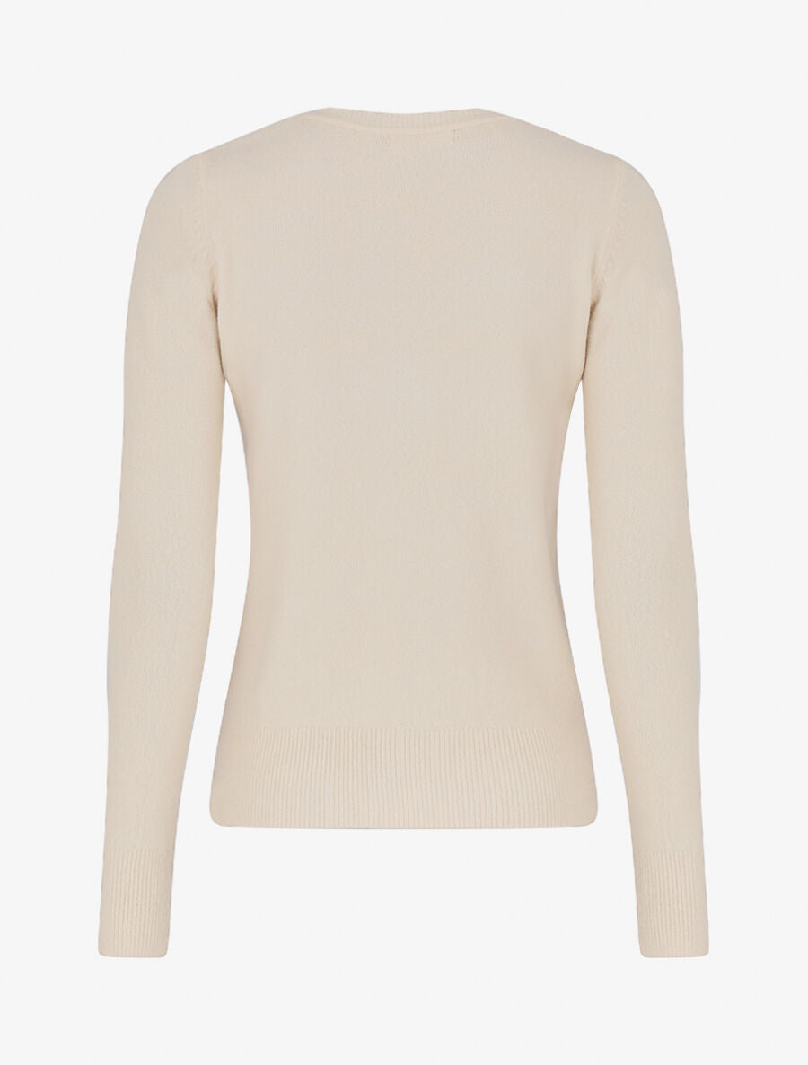 Pull col rond en cachemire mélangé - Beige - 2