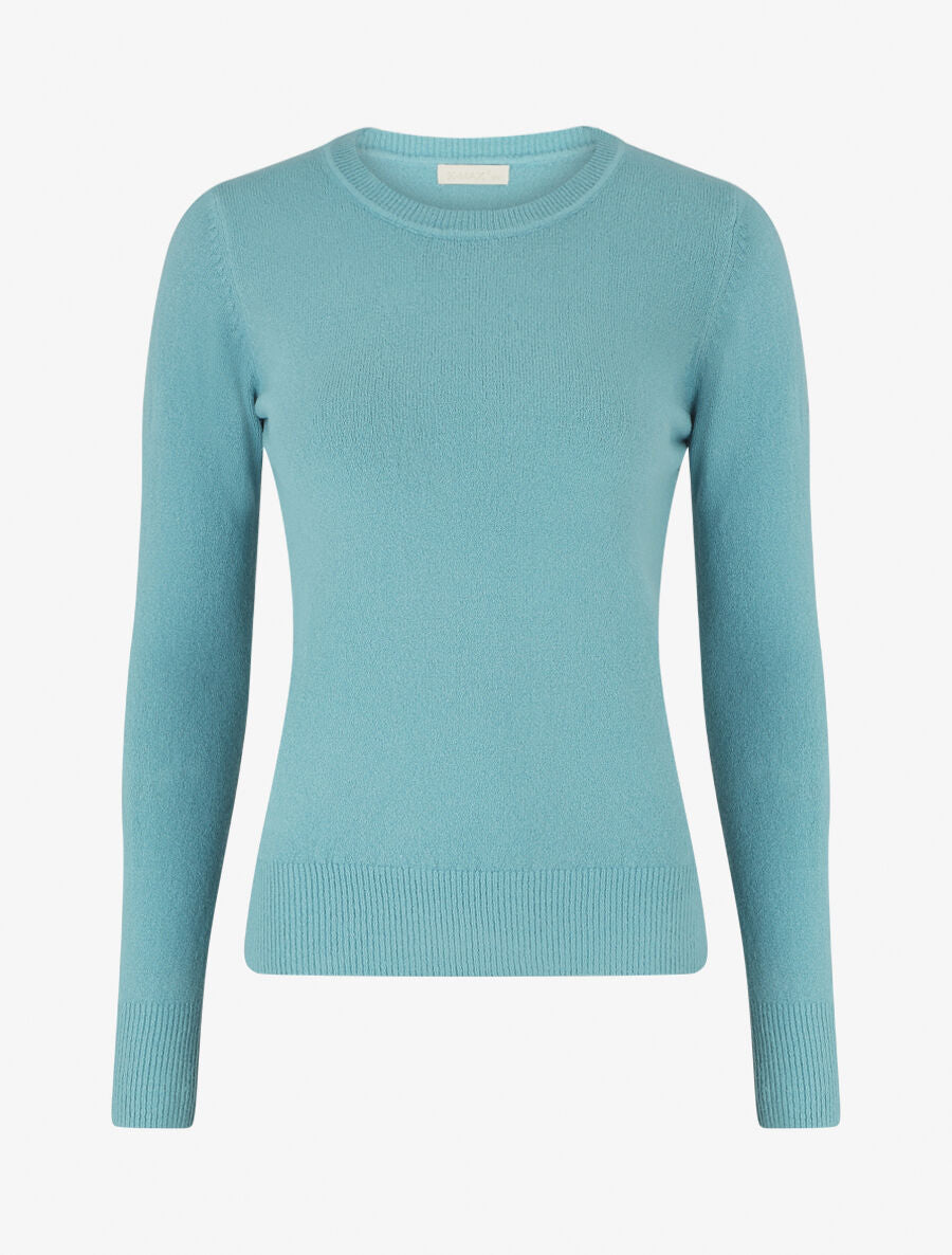 Pull col rond en laine mélangée - Bleu clair - 5