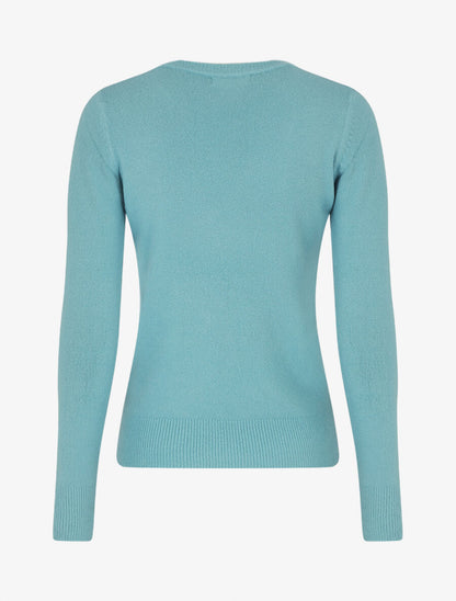 Pull col rond en laine mélangée - Bleu clair - 2