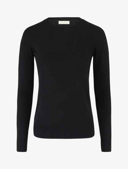 Pull col rond en laine mélangée - Noir - 4
