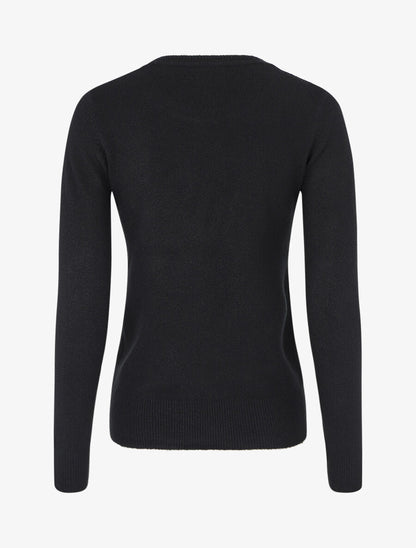Pull col rond en laine mélangée - Noir - 2