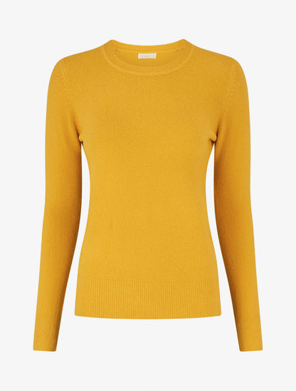 Pull col rond en laine mélangée - Jaune - 1