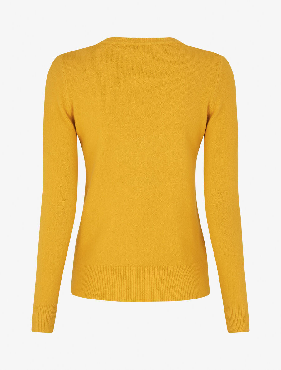 Pull col rond en laine mélangée - Jaune - 2