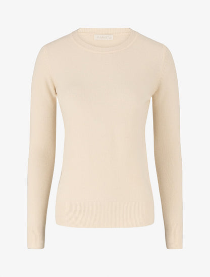 Pull col rond en laine mélangée - Beige - 1