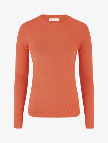 Pull col rond en laine mélangée - Corail - 1