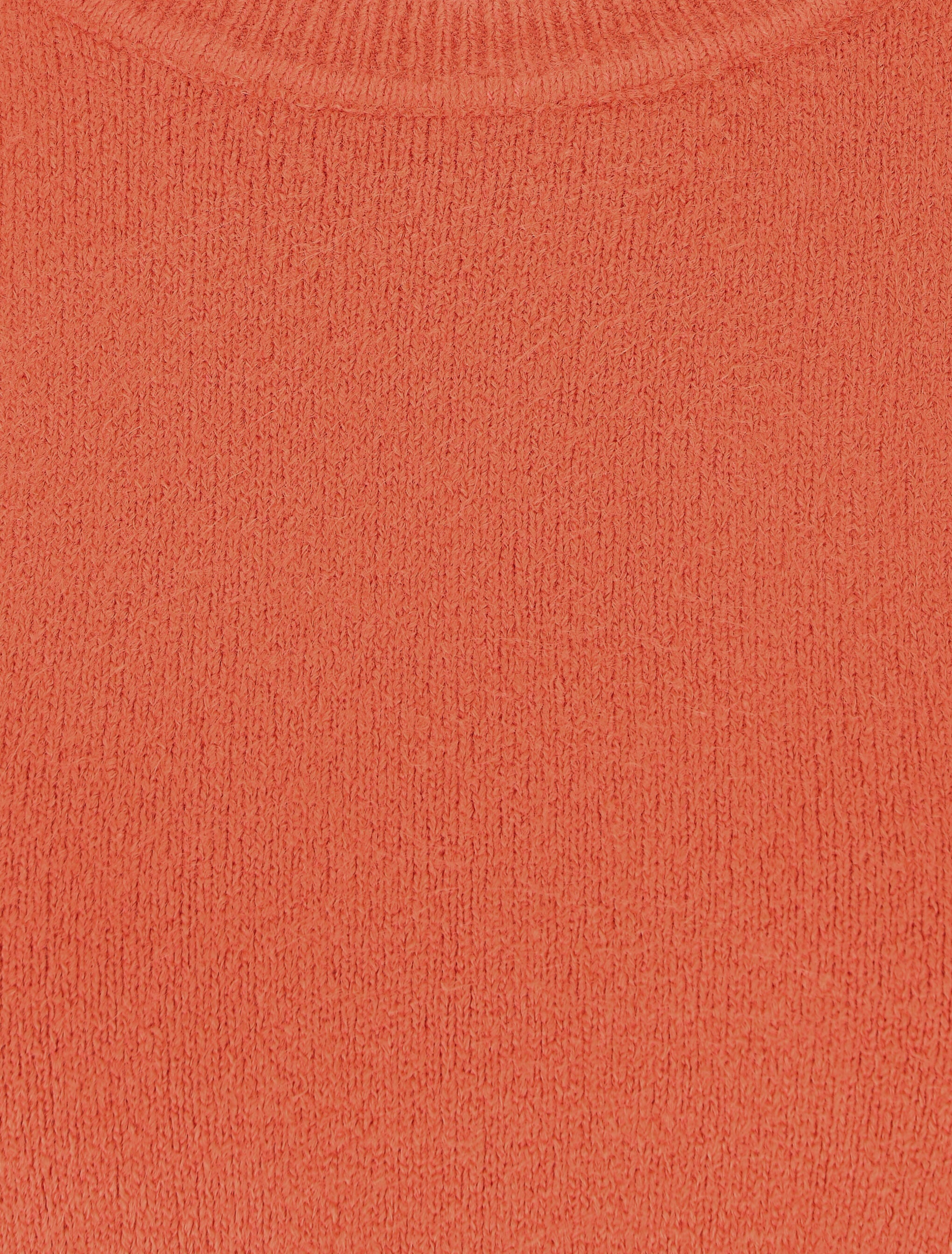Pull col rond en laine mélangée - Corail - 3