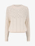 Pull à col rond en maille ajourée - Beige - 4