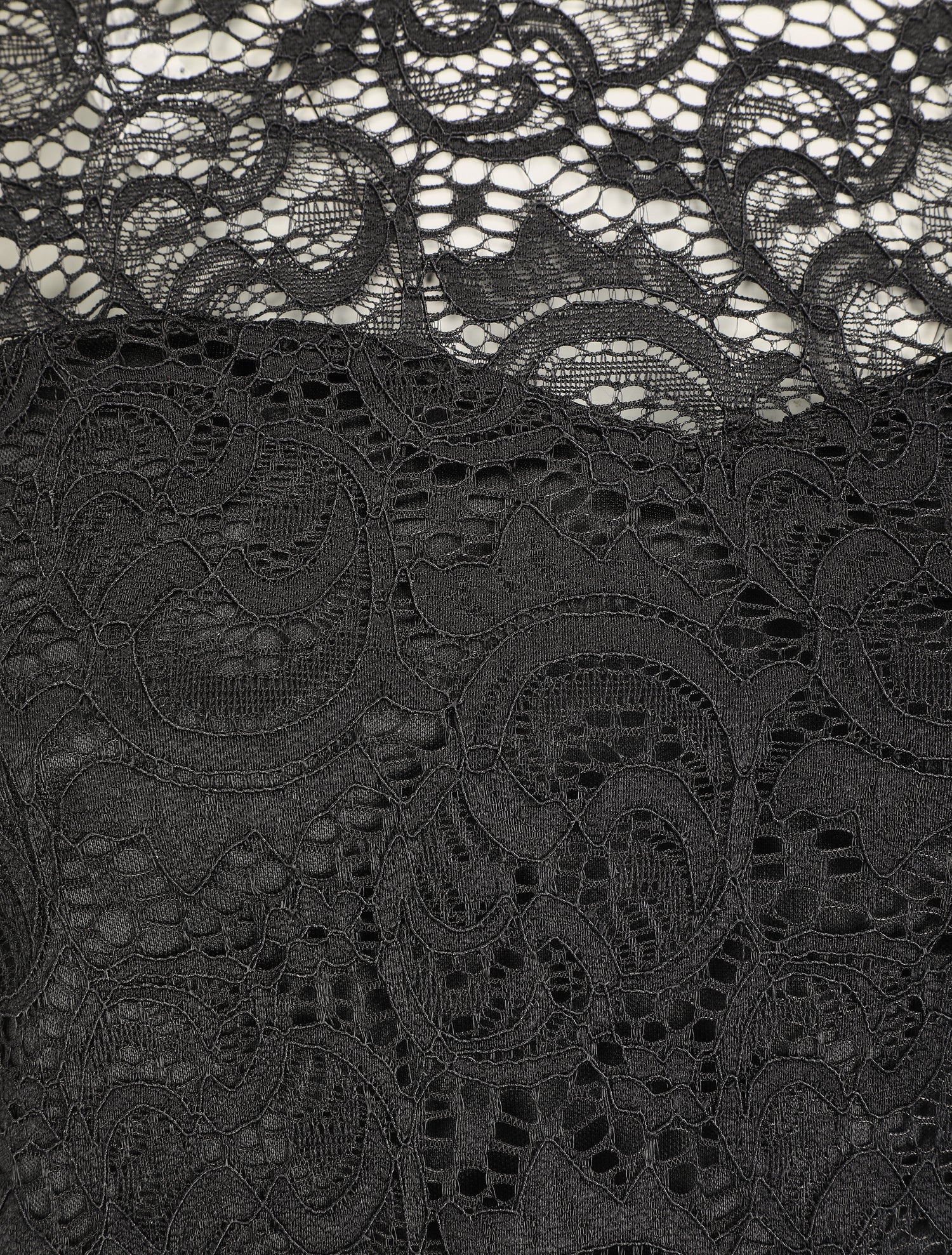 Combishort à manches courtes et dentelle - Noir - 3