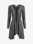 Gilet mi-long à motif léopard irisé - Noir - 1