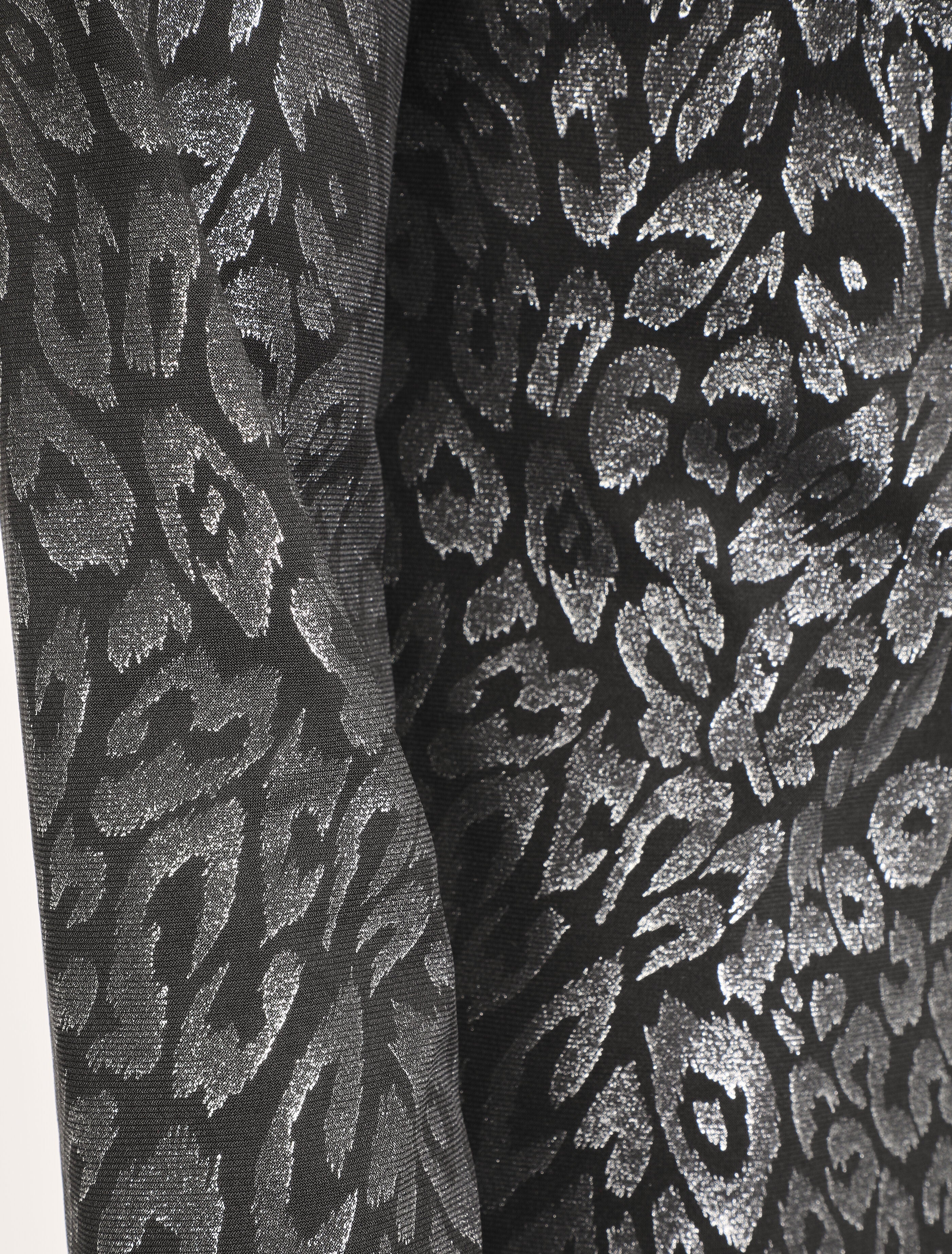 Gilet mi-long à motif léopard irisé - Noir - 3