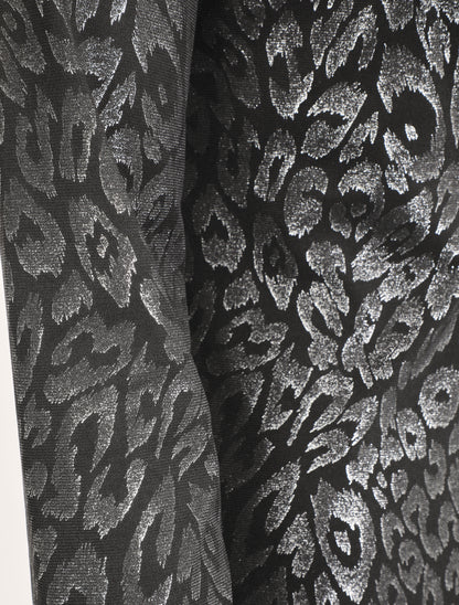 Gilet mi-long à motif léopard irisé - Noir - 3