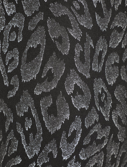 Gilet mi-long à motif léopard irisé - Noir - 4