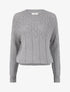 Pull à col rond en maille ajourée - Gris - 4