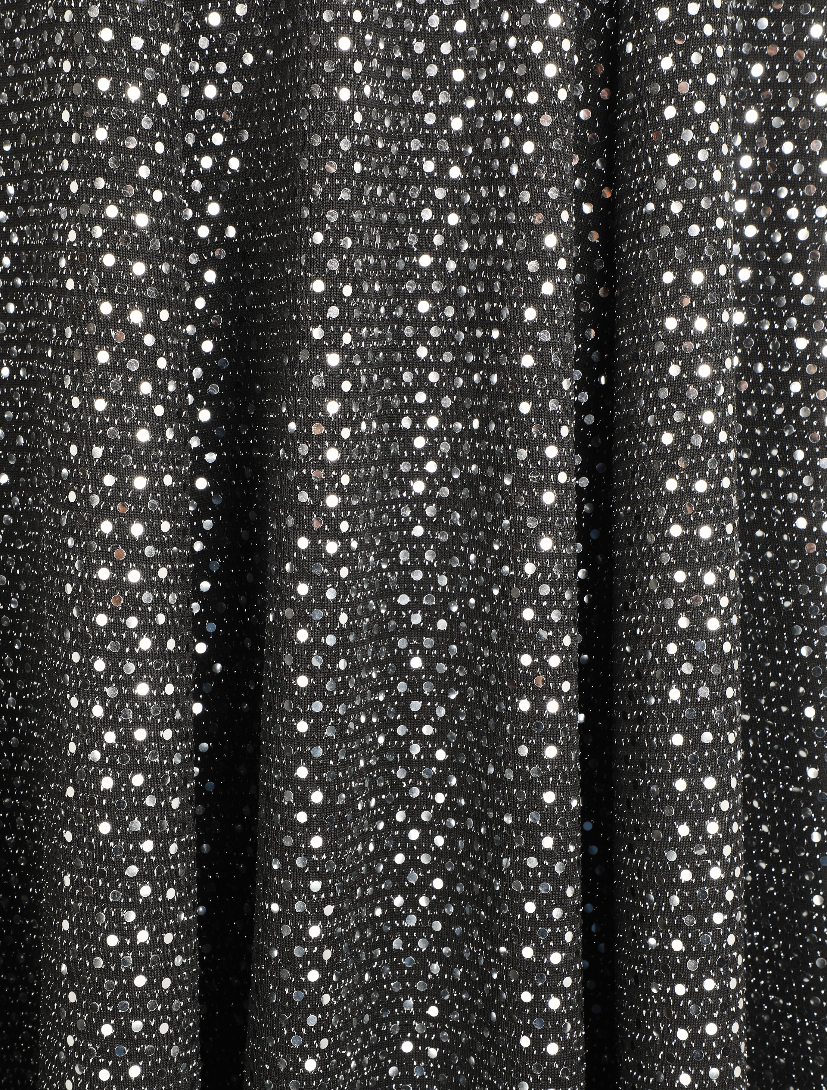 Robe patineuse pailletée à col V - Argent - 3