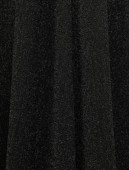 Robe patineuse irisée à col V - Noir - 4