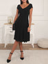 Robe patineuse irisée à col V - Noir - 1